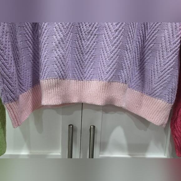 Bibi Colorblock Collared Sweater – XL - Picture 12 of 16